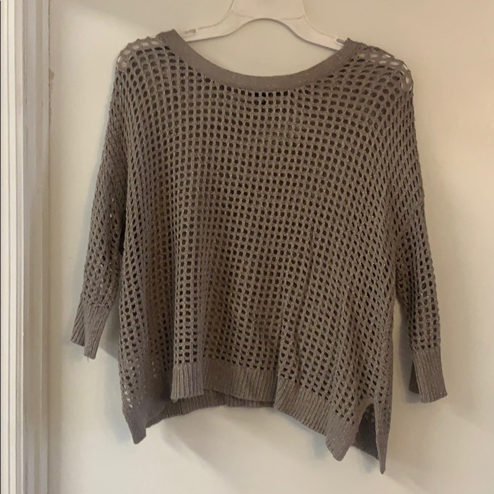 Tan with Golden fleck woven Express sweater